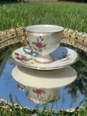 Ucagco September Aster, Vintage Teacup And Saucer  Set